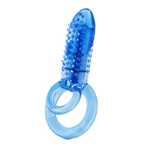 Buy DoubleO 8 Vibrating Dual Ring Erection Enhancer & Testicle Support Blue - Screaming O